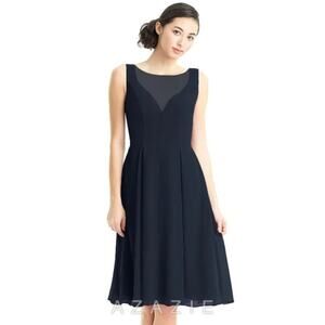 Azazie Kaya Dress Navy Blue Sleeveless Special Occasion Wedding Cocktail Size 12